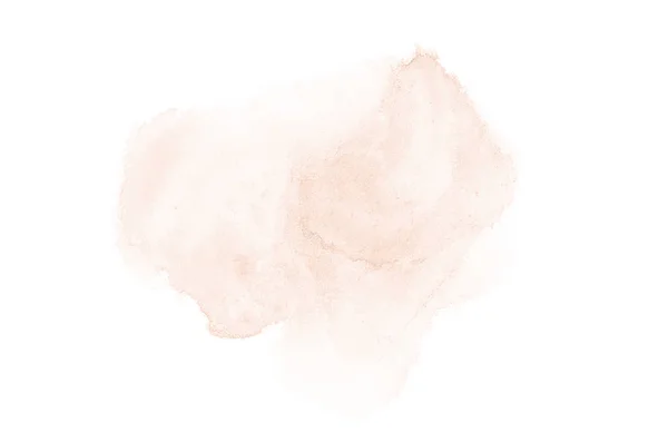 白に隔離されたアクアレル塗料の液体スプラッタを持つ抽象的な水彩の背景画像。オレンジ色のトーン — ストック写真