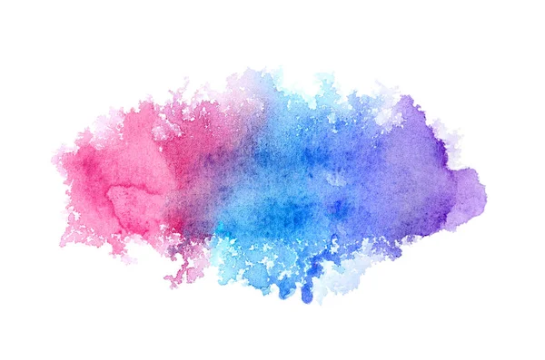 Abstraktes Aquarell-Hintergrundbild mit einem flüssigen Spritzer Aquarellfarbe, isoliert auf Weiß. Kalte Töne — Stockfoto