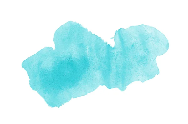 Gambar latar belakang cat air abstrak dengan percikan cat aquarelle cair, terisolasi di atas putih. Nada biru muda — Stok Foto