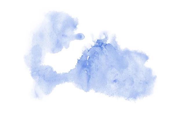 Image abstraite de fond aquarelle avec une éclaboussure liquide de peinture aquarelle, isolée sur blanc. Des tons bleus — Photo