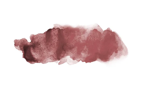 Imagen de fondo de acuarela abstracta con una salpicadura líquida de pintura acuarela, aislada en blanco. Tonos rojos oscuros — Foto de Stock