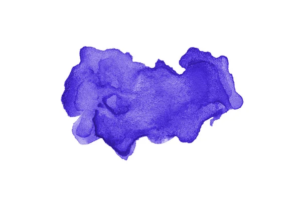 Imagen de fondo de acuarela abstracta con una salpicadura líquida de pintura acuarela, aislada en blanco. Tonos violetas — Foto de Stock