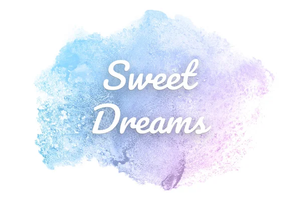 Abstract watercolor background image with a liquid splatter of aquarelle paint. Pink and blue pastel tones. Sweet Dreams — Stock Photo, Image