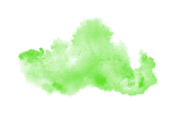 Abstract watercolor background image with a liquid splatter of aquarelle paint, isolated on white. Green tones — Stock Photo, Image