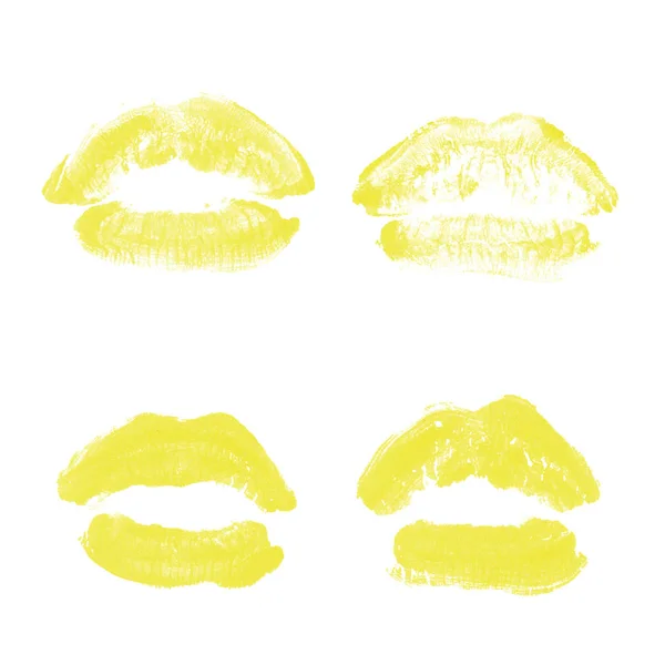 Vrouwelijke lippen lipstick kiss print set voor Valentijn dag geïsoleerd o — Stockfoto