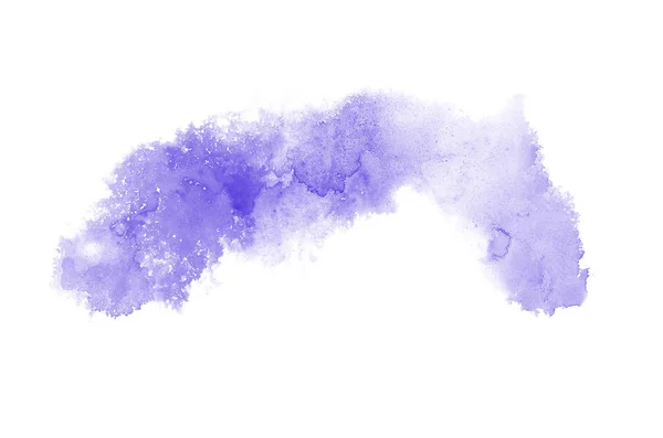 Imagem de fundo aquarela abstrata com um respingo líquido de tinta aquarelle, isolado em branco. Tons violeta — Fotografia de Stock