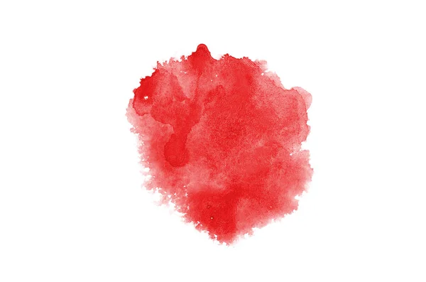 Imagen de fondo de acuarela abstracta con una salpicadura líquida de pintura acuarela, aislada en blanco. Tonos rojos — Foto de Stock
