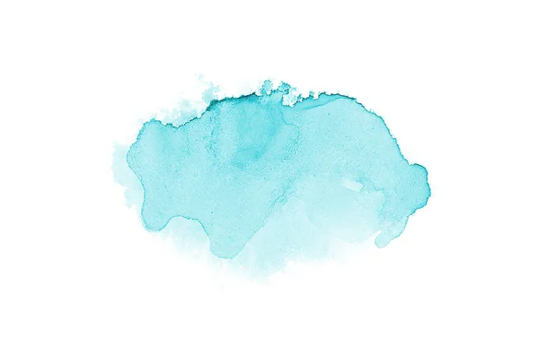 Obraz pozadí abstraktní akvarel s tekutým koláčem z akarelle barvy, izolované na bílém. Světle modré tóny — Stock fotografie