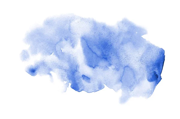 Abstract watercolor background image with a liquid splatter of aquarelle paint, isolated on white. Blue tones — Stock Photo, Image