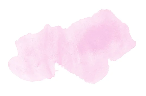 Imagem de fundo aquarela abstrata com um respingo líquido de tinta aquarelle, isolado em branco. Tons rosa — Fotografia de Stock