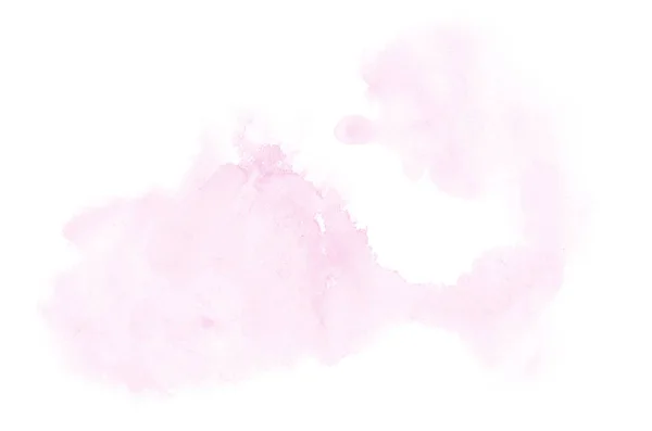 Imagem de fundo aquarela abstrata com um respingo líquido de tinta aquarelle, isolado em branco. Tons rosa — Fotografia de Stock