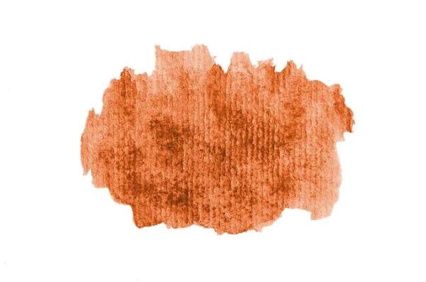 Imagen de fondo de acuarela abstracta con una salpicadura líquida de pintura acuarela, aislada en blanco. Tonos naranja —  Fotos de Stock