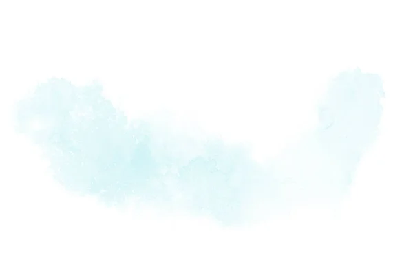 Imagem de fundo aquarela abstrata com um respingo líquido de tinta aquarelle, isolado em branco. Tons azuis claros — Fotografia de Stock