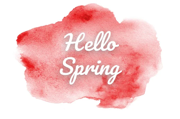 Abstract watercolor background image with a liquid splatter of aquarelle paint. Red tones. Hello spring — Stock Photo, Image