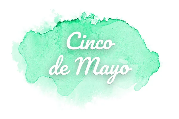 Abstract watercolor background image with a liquid splatter of aquarelle paint. Turquoise tones. Cinco de mayo — Stock Photo, Image