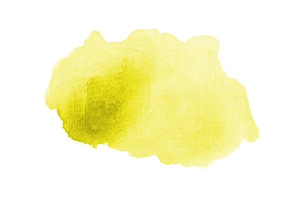 Абстрактне акварельне зображення на фоні з рідкою фарбою акварелі, ізольоване на білому. жовті тони — стокове фото