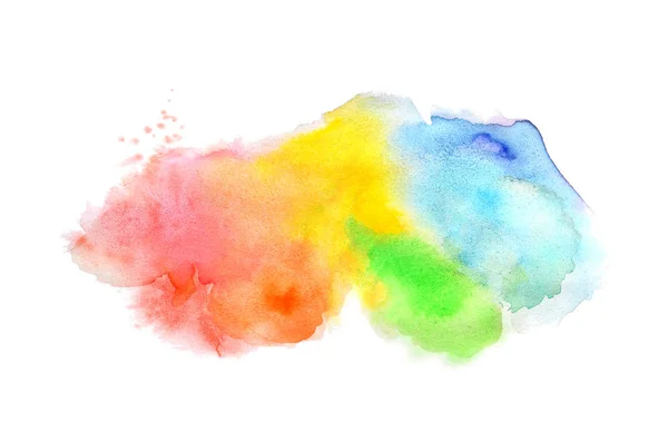 Abstract watercolor background image with a liquid splatter of aquarelle paint, isolated on white. Spring tones — Stock Photo, Image
