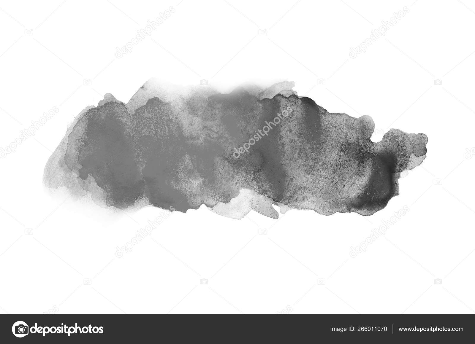 Abstract Black And White Watercolor Paint Splash Isolated On White