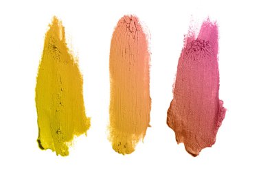 Smear ve ruj veya akrilik boya beyaz izole doku