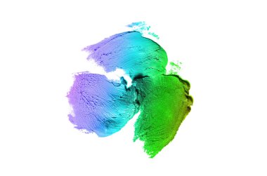 Smear ve ruj veya akrilik boya beyaz izole doku