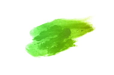 Smear ve ruj veya akrilik boya beyaz arka plan üzerinde izole doku. Yeşil sarı renk