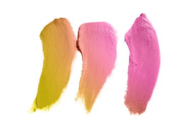 Smear ve ruj veya akrilik boya beyaz izole doku