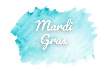 Kova boyası sıvı bir sıçrama ile soyut suluboya arka plan görüntüsü. Açık mavi tonları. Mardi gras