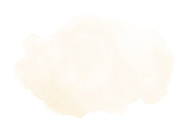 Beyaz üzerine izole edilmiş, sıvı bir kova boyası ile soyut suluboya arka plan görüntüsü. Açık turuncu tonları