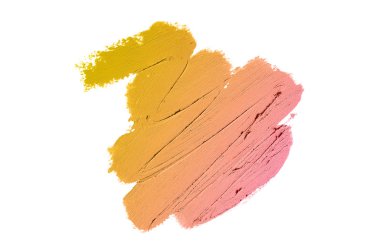 Smear ve ruj veya akrilik boya beyaz izole doku