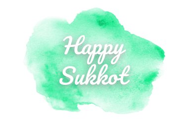 Kova boyası sıvı bir sıçrama ile soyut suluboya arka plan görüntüsü. Turkuaz tonları. Mutlu Sukkot