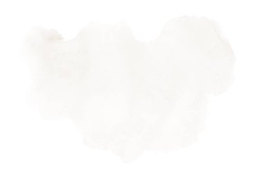 Beyaz üzerine izole edilmiş, sıvı bir kova boyası ile soyut suluboya arka plan görüntüsü. Kahverengi tonları