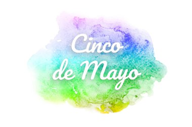Abstract watercolor background image with a liquid splatter of aquarelle paint. Rainbow tones. Cinco de mayo