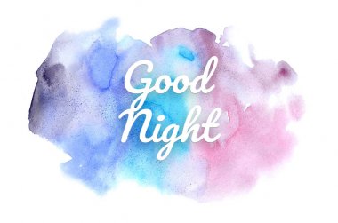 Kova boyası sıvı bir sıçrama ile soyut suluboya arka plan görüntüsü. Soğuk tonları. İyi geceler