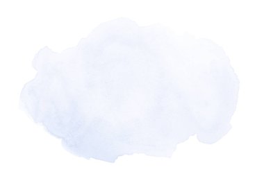 Beyaz üzerine izole edilmiş, sıvı bir kova boyası ile soyut suluboya arka plan görüntüsü. Mavi tonları