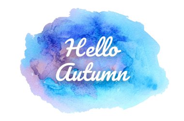Abstract watercolor background image with a liquid splatter of aquarelle paint. Cold tones. Hello autumn