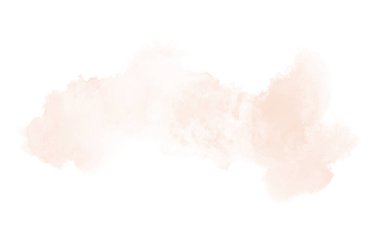 Beyaz üzerine izole edilmiş, sıvı bir kova boyası ile soyut suluboya arka plan görüntüsü. Turuncu tonları