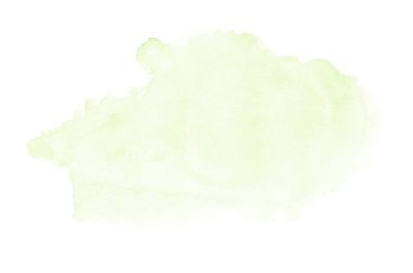 Beyaz üzerine izole edilmiş, sıvı bir kova boyası ile soyut suluboya arka plan görüntüsü. Yeşil tonları