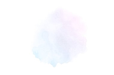 Beyaz üzerine izole edilmiş, sıvı bir kova boyası ile soyut suluboya arka plan görüntüsü. Pembe ve mavi pastel tonları