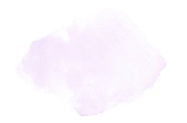 Beyaz üzerine izole edilmiş, sıvı bir kova boyası ile soyut suluboya arka plan görüntüsü. Mor tonları