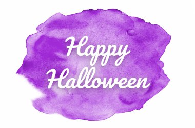 Kova boyası sıvı bir sıçrama ile soyut suluboya arka plan görüntüsü. Mor tonları. Cadılar Bayramınız Kutlu Olsun