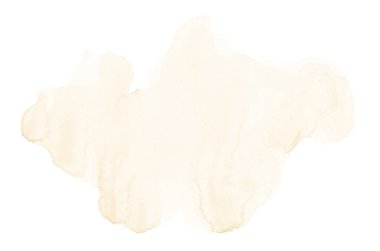 Beyaz üzerine izole edilmiş, sıvı bir kova boyası ile soyut suluboya arka plan görüntüsü. Açık turuncu tonları