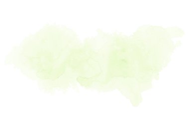 Beyaz üzerine izole edilmiş, sıvı bir kova boyası ile soyut suluboya arka plan görüntüsü. Yeşil tonları