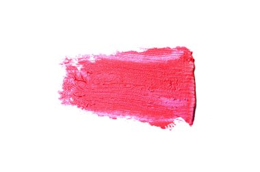 Smear ve ruj veya akrilik boya beyaz arka plan üzerinde izole doku. Lipgloss veya sıvı oje leke örneği inme. Güzellik kozmetik tasarım için eleman. Macenta rengi