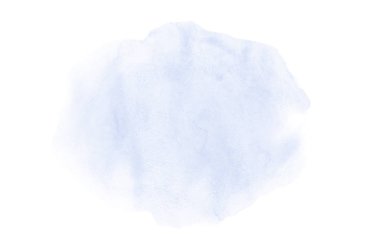 Beyaz üzerine izole edilmiş, sıvı bir kova boyası ile soyut suluboya arka plan görüntüsü. Mavi tonları