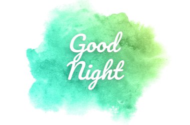 Kova boyası sıvı bir sıçrama ile soyut suluboya arka plan görüntüsü. Yeşil ve sarı pastel tonları. İyi geceler