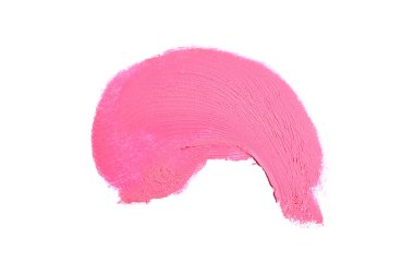 Smear ve ruj veya akrilik boya beyaz arka plan üzerinde izole doku. Lipgloss veya sıvı oje leke örneği inme. Güzellik kozmetik tasarım için eleman. Macenta rengi