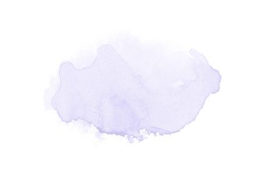 Beyaz üzerine izole edilmiş, sıvı bir kova boyası ile soyut suluboya arka plan görüntüsü. Menekşe tonları