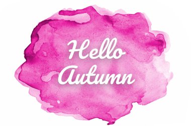 Kova boyası sıvı bir sıçrama ile soyut suluboya arka plan görüntüsü. Pembe tonları. Merhaba sonbahar