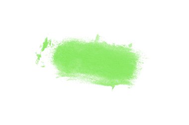 Smear ve ruj veya akrilik boya beyaz arka plan üzerinde izole doku. Lipgloss veya sıvı oje leke örneği inme. Güzellik kozmetik tasarım için eleman. Yeşil renk