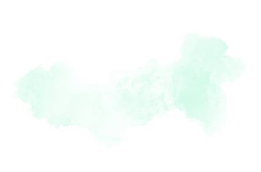 Beyaz üzerine izole edilmiş, sıvı bir kova boyası ile soyut suluboya arka plan görüntüsü. Turkuaz tonları